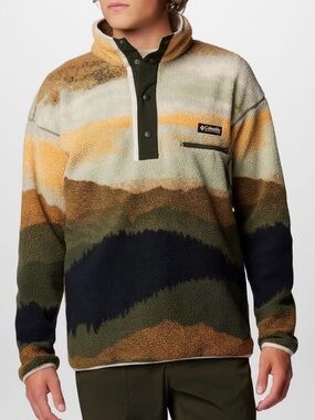 Men's Columbia Helvetia lI Printed Half Snap Fleece Sweater NWT - L